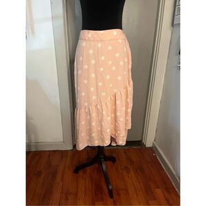 LC Lauren Conrad Pink Floral Midi Wrap Skirt Size XL